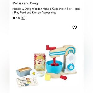 Melissa and Doug Wooden Make-a-Cake Mixer Set